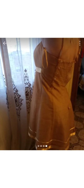 Vestido de fiesta dorado talla M Seda Natural M.Fa