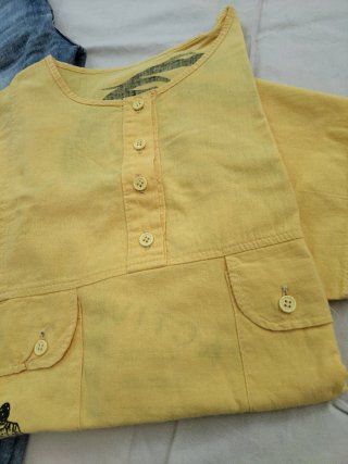 Conjunto Camisa Amarilla y Pantalón Vaquero XL