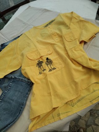 Conjunto Camisa Amarilla y Pantalón Vaquero XL