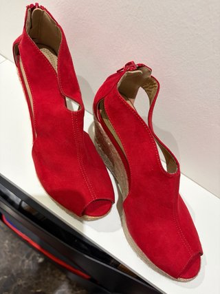 Espardeñas Rojas Cuña Yute