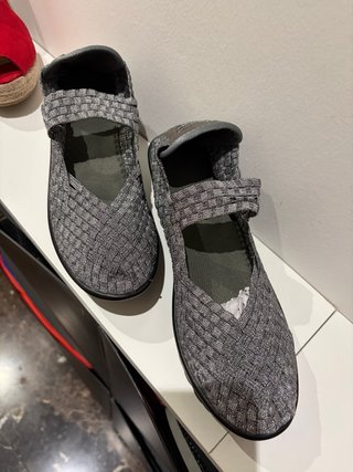 Sandalias Grises Tejidas con Cuña