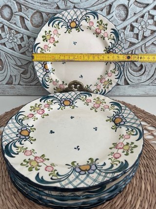 Set di 6 Piatti Antichi Dipinti a Mano