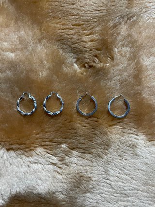 Pack 2 Pendientes Aro Plateado