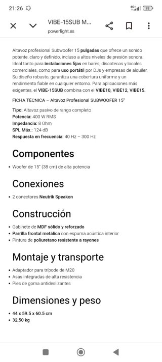 Equipo de sonido Fame