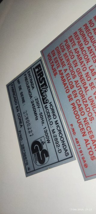 Microondas Samsung M8134 2450MHz