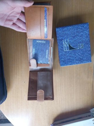 Cartera LS hombre piel camel y marrón