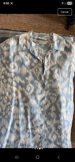 Conjunto Zara estampado azul y blanco
