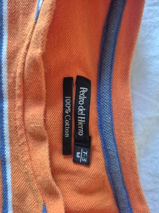 Polo Pedro del Hierro naranja rayas