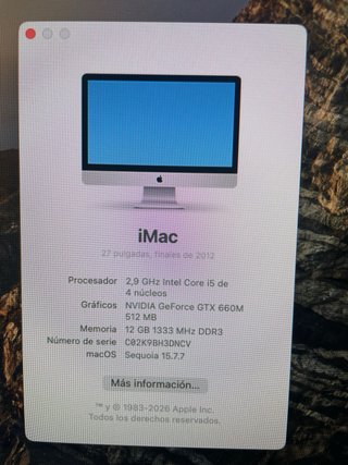Imac 27 i5 2,9 12GB RAM SSD 256GB