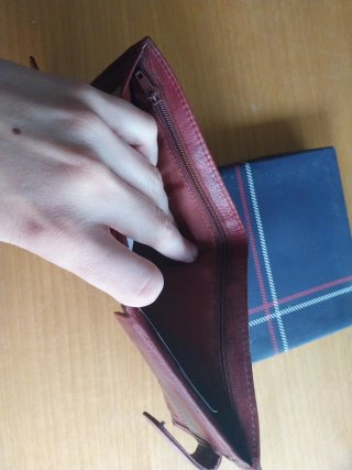 Cartera Genuine Leather Granate Hombre