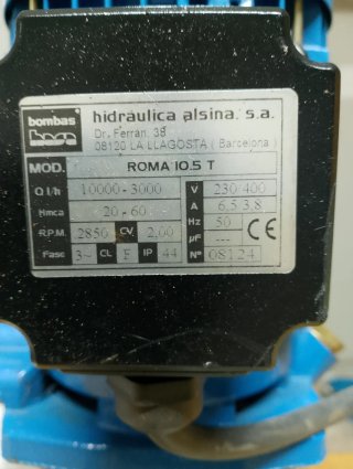 Bomba trifásica agua industrial