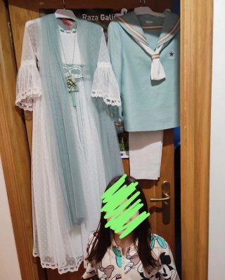 Traje Comunión Blanco y Verde Niños