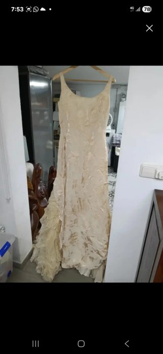 Vestido de Novia Dorado y Blanco