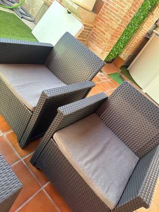 Conjunto Muebles Terraza Ratán Negro