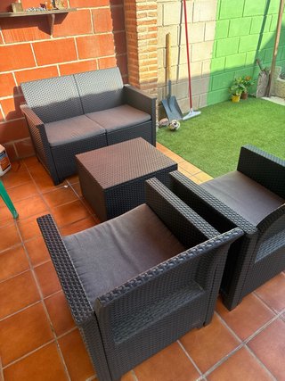 Conjunto Muebles Terraza Ratán Negro
