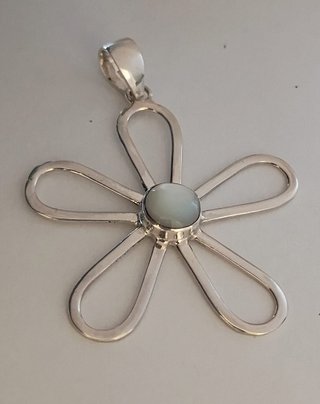 Colgante Plata 925 Flor Piedra Luna