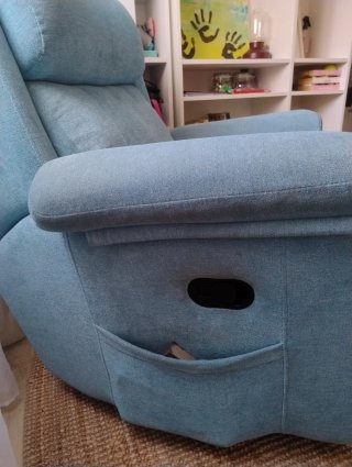 Sillón cómodo azul de tela