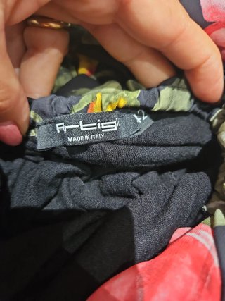Vestito lungo Artigli floreale nero e rosa