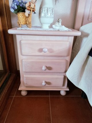 Conjunto Cabecero + Mesita Infantil Rosa
