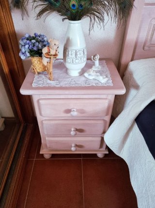 Conjunto Cabecero + Mesita Infantil Rosa