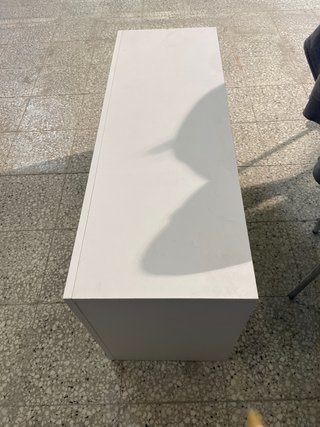 Mueble TV blanco y madera con cajón