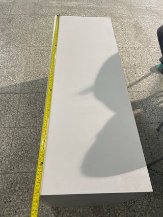 Mueble TV blanco y madera con cajón