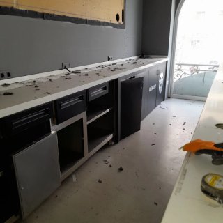 Mueble Barra Bar Valencia CF inox, sin encimera.