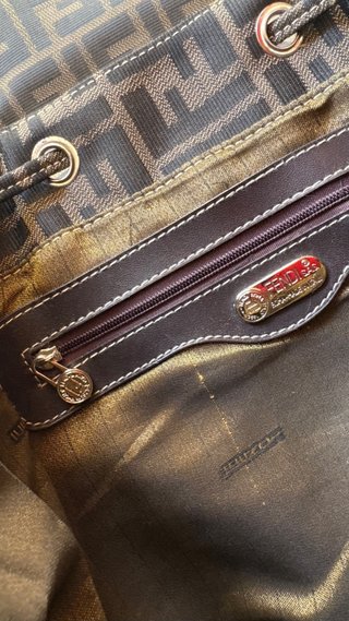 FENDI VINTAGE MOCHILA ZUCCA MARRON CASTAÑO MUJER