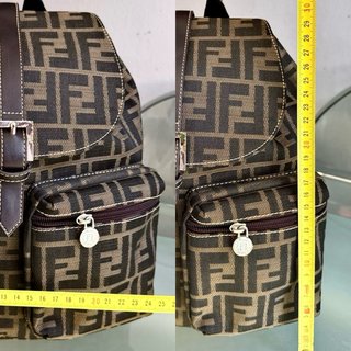 FENDI VINTAGE MOCHILA ZUCCA MARRON CASTAÑO MUJER