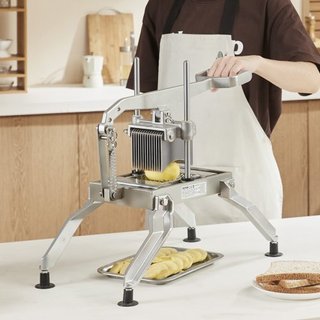 Cortadora de Verduras Comercial, Cortadora de Tomates de 1/4 y 1/2 pulgada, Cortadora de Verduras de Acero Inoxidable y Aleación de Aluminio, Cortadora de Tomates Manual con Pies Antideslizantes, ...