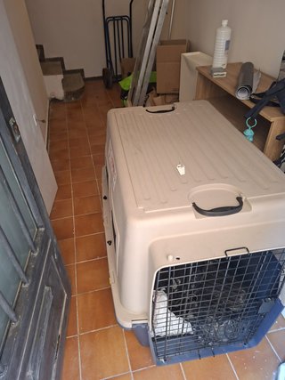 Transportín Perro Mediano/Grande Beige y Negro