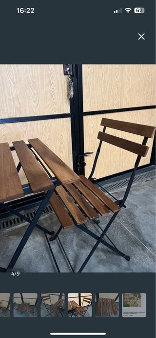 Conjunto mesa y sillas terraza plegable