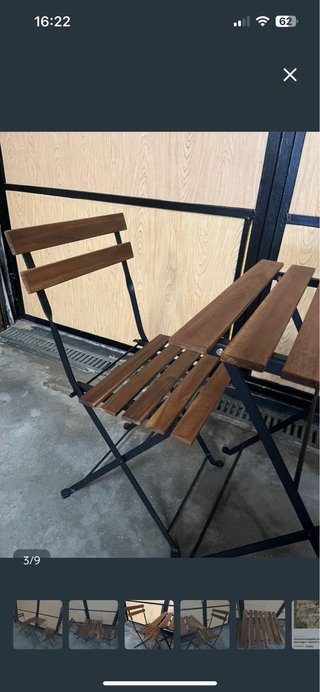Conjunto mesa y sillas terraza plegable