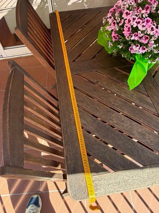 Conjunto de Mesa de Terraza de Teca y 4 sillas