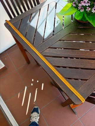 Conjunto de Mesa de Terraza de Teca y 4 sillas