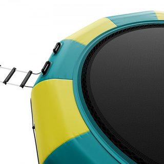 Bouncer de Agua Inflable, Trampolín Recreativo de Agua de 13 pies, Plataforma de Salto Portátil con Escalera de 3 Pasos y Bomba de Aire Eléctrica, Rebotador Flotante para Niños y Adultos para Pisc...