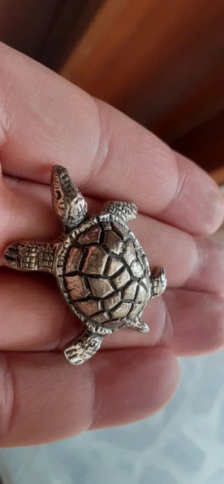 Piccola tartaruga portafortuna placcata argento