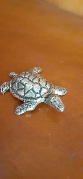 Piccola tartaruga portafortuna placcata argento