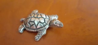 Piccola tartaruga portafortuna placcata argento