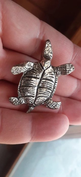 Piccola tartaruga portafortuna placcata argento