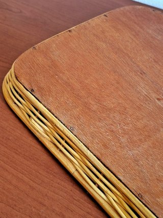 Vassoio rettangolare in bambù e vimini