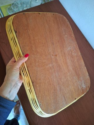 Vassoio rettangolare in bambù e vimini