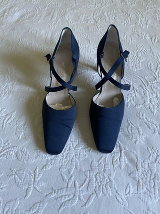 Zapatos de fiesta raso azul
