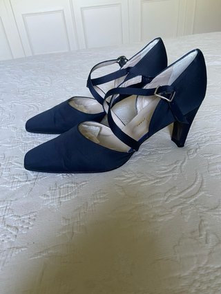 Zapatos de fiesta raso azul