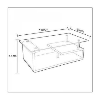 Mesa centro Eva madera cristal nueva