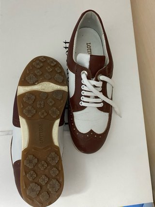 Zapatos de golf LOTUSSE mujer marrones/blancos