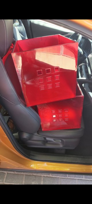 Cubo para estantería Kallax rojo