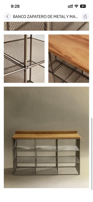 Zapatero Zara Home Metal y Madera