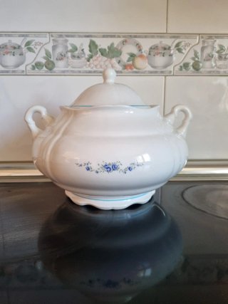 Vajilla Porcelana 28 Piezas Azul y Blanca