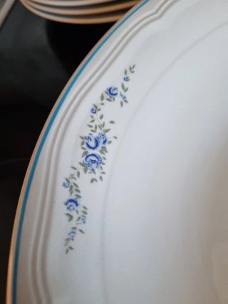 Vajilla Porcelana 28 Piezas Azul y Blanca